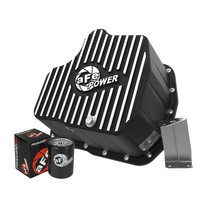 aFe Power Street Series Engine Oil Pan Raw w/ Machined Fins GM Diesel Trucks 01-10 V8-6.6L (td) LB7/LLY/LBZ/LMM