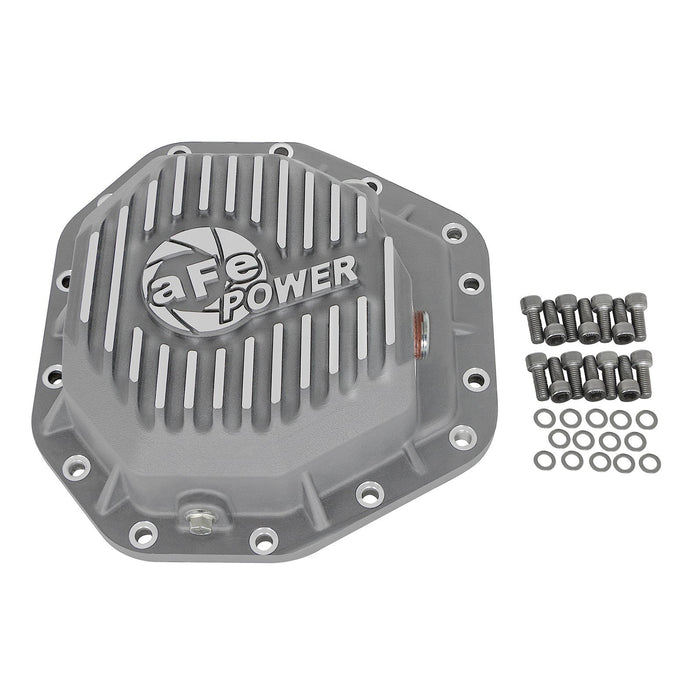 aFe Power Street Series Rear Differential Cover Raw w/ Machined Fins  Ford Diesel Trucks 17-19 V8-6.7L (td)