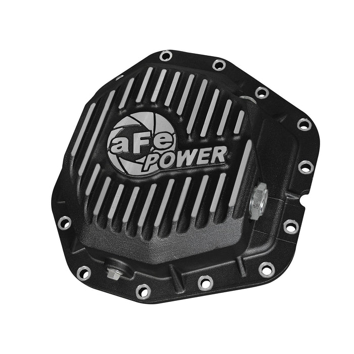 aFe Power Street Series Rear Differential Cover Black w/ Machined Fins w/ Gear Oil Ford Diesel Trucks 17-19 V8-6.7L (td)