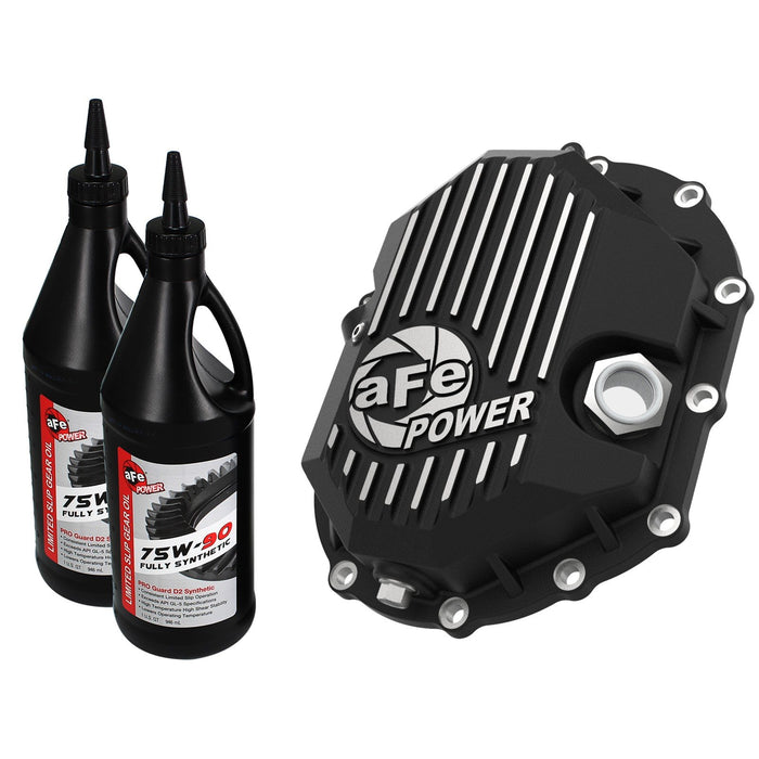 aFe Power Street Series Front Differential Cover Raw w/ Machined Fins  GM Diesel Trucks 01-18 V8-6.6L (td) LB7/LLY/LBZ/LMM/LML/L5P