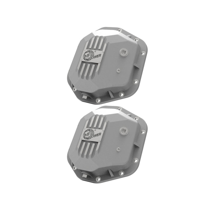 aFe Power Street Series Dana 44 Front and Rear Differential Covers Raw w/ Machined Fins Jeep Wrangler (TJ/JK) 97-18