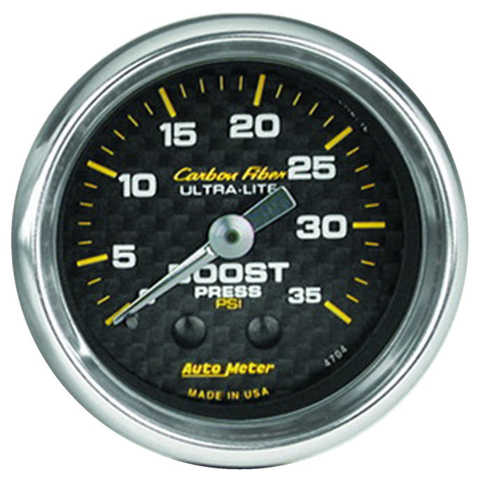 AutoMeter 2-1/16" Boost, 0-35 PSI, Mechanical, Carbon Fiber