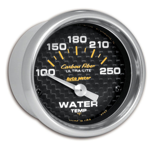 AutoMeter 2-1/16" Water Temperature, 100-250 ??F, Air-Core, Carbon Fiber