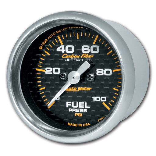 AutoMeter 2-1/16" Fuel Pressure, 0-100 PSI, Stepper Motor, Carbon Fiber