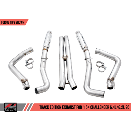 AWE Tuning 2015+ Dodge Challenger 6.4L/6.2L Supercharged Track Edition Exhaust - Use Stock Tips