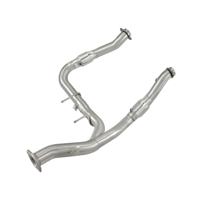 aFe Power Twisted Steel Y-Pipe 3 to 3-1/2 IN Aluminized w/ Cat Ford F-150 11-14 V6-3.5L (tt)