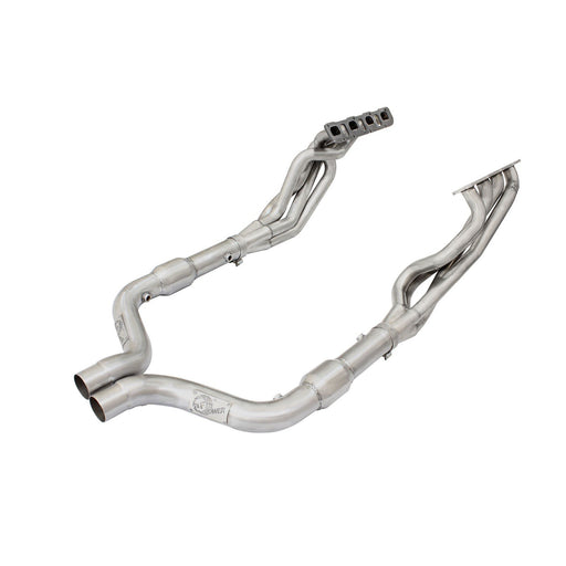 aFe Power Twisted Steel Long Tube Header & Mid Pipe 304 Stainless Steel w/ Cat Dodge Challenger SRT-8 11-14 V8-6.4L