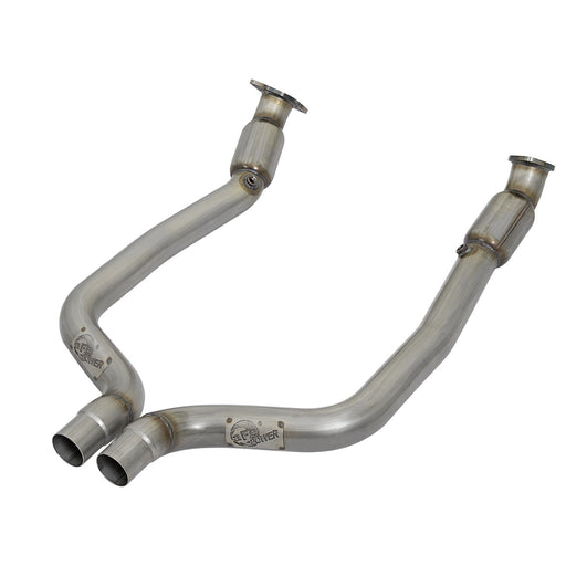 aFe Power Twisted Steel Mid Pipe 3 IN 304 Stainless Steel Dodge Challenger/Charger Hellcat 15-20 SRT-8 V8-6.2L (sc) / 392 V8-6.4L