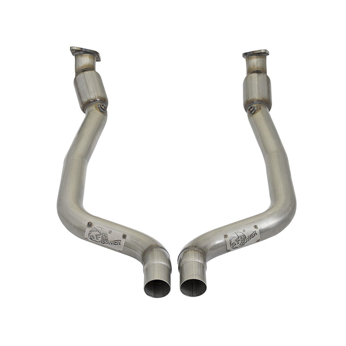 aFe Power Twisted Steel Mid Pipe 3 IN 304 Stainless Steel Dodge Challenger/Charger Hellcat 15-20 SRT-8 V8-6.2L (sc) / 392 V8-6.4L