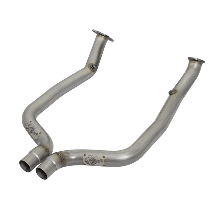 aFe Power Twisted Steel Mid Pipe 3 IN 304 Stainless Steel Dodge Challenger/Charger Hellcat 15-20 SRT-8 V8-6.2L (sc) / 392 V8-6.4L