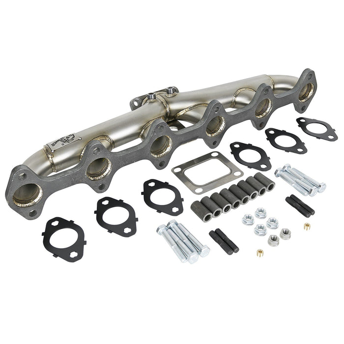 aFe Power Twisted Steel 304 Stainless Header Turbo Manifold Dodge Diesel Trucks 98.5-02 L6-5.9L (td)