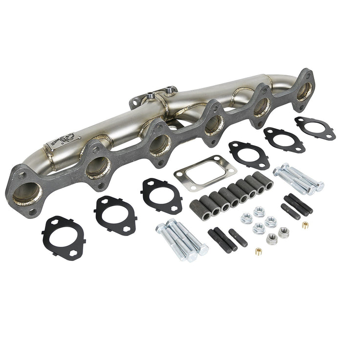 aFe Power Twisted Steel 304 Stainless Header Turbo Manifold Dodge Diesel Trucks 98.5-02 L6-5.9L (td)