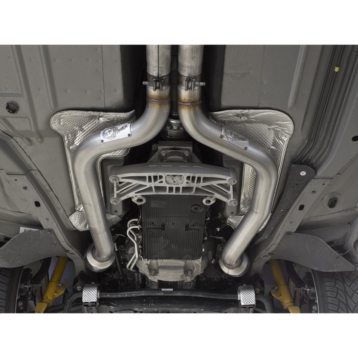 aFe Power Twisted Steel Mid Pipe 3 IN 304 Stainless Steel w/ Cat Dodge Challenger/Charger 09-20 V8-5.7L