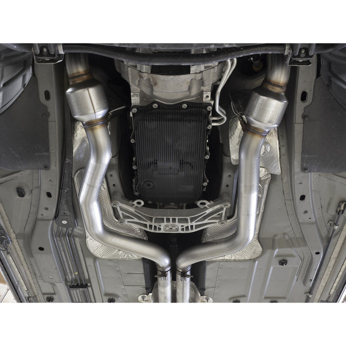 aFe Power Twisted Steel Mid Pipe 3 IN 304 Stainless Steel w/ Cat Dodge Challenger/Charger 09-20 V8-5.7L