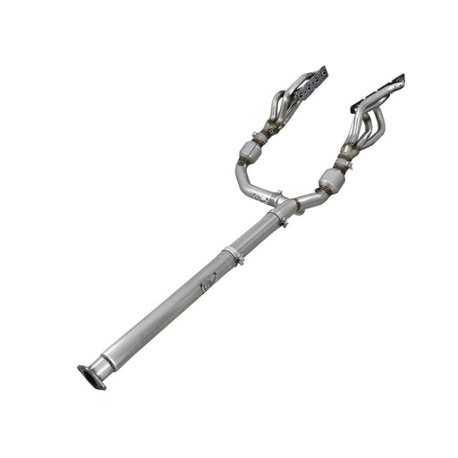 aFe Power Twisted Steel Long Tube Header & Y-Pipe 304 Stainless Steel w/ Cat Dodge RAM 1500 (DT) 19-20 V8-5.7L HEMI