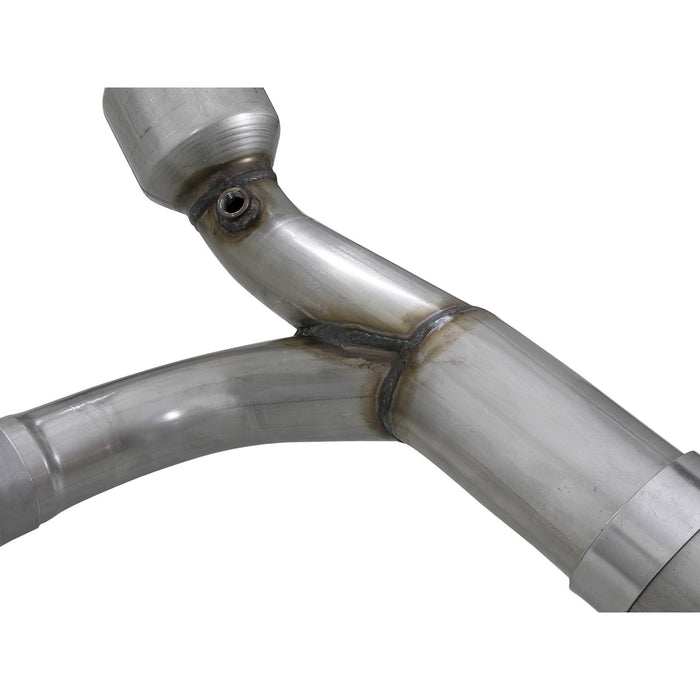 aFe Power Twisted Steel Long Tube Header & Y-Pipe 304 Stainless Steel w/ Cat Dodge RAM 1500 (DT) 19-20 V8-5.7L HEMI