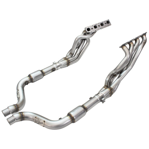 aFe Power Twisted Steel Long Tube Header & Mid Pipe 304 Stainless Steel w/ Cat Dodge Challenger/Charger 15-20 V8-5.7L