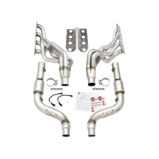 aFe Power Twisted Steel Long Tube Header & Mid Pipe 304 Stainless Steel w/ Cat Dodge Challenger/Charger 15-20 V8-5.7L