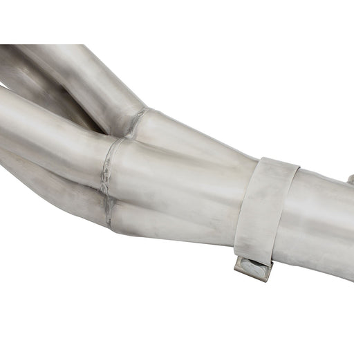 aFe Power Twisted Steel Long Tube Header 1-7/8 IN & Mid Pipe 304 Stainless Steel w/ Cat Dodge Challenger Hellcat 15-20 V8-6.2L