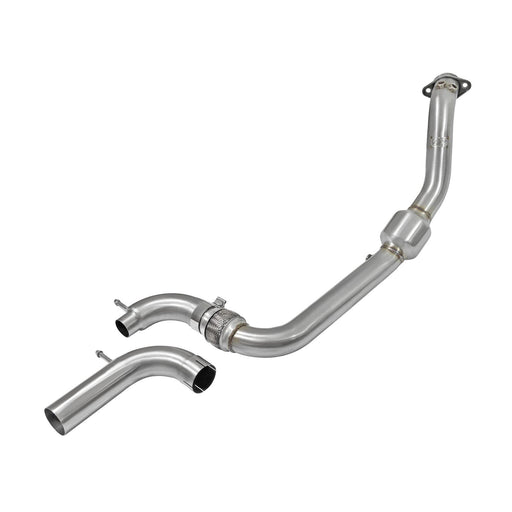 aFe Power Twisted Steel Down Pipe 3 IN 304 Stainless Steel Ford Mustang 15-20 L4-2.3L (t)