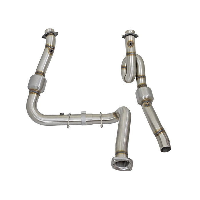 aFe Power Twisted Steel Down Pipe 3 IN 304 Stainless Steel w/ Cat Ford F-150 Raptor 17-20 V6-3.5L (tt)