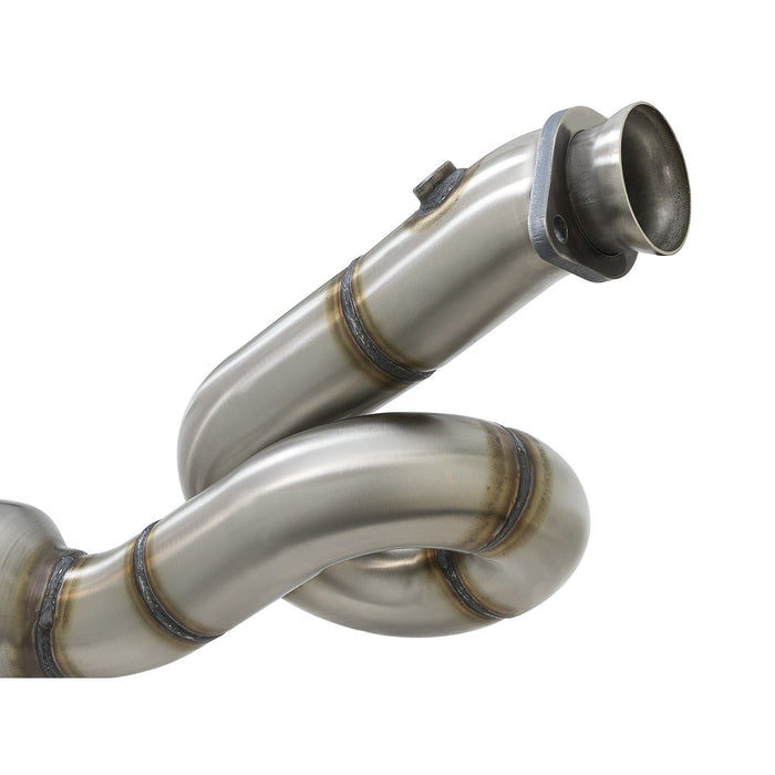 aFe Power Twisted Steel Down Pipe 3 IN 304 Stainless Steel w/ Cat Ford F-150 Raptor 17-20 V6-3.5L (tt)