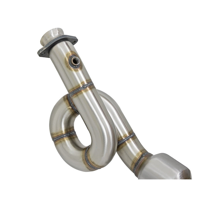 aFe Power Twisted Steel Down Pipe 3 IN 304 Stainless Steel w/ Cat Ford F-150 Raptor 17-20 V6-3.5L (tt)