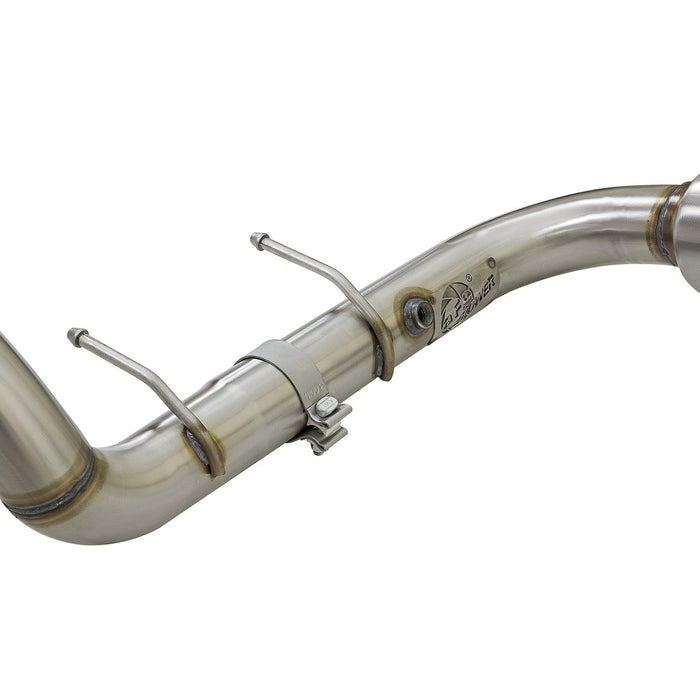 aFe Power Twisted Steel Down Pipe 3 IN 304 Stainless Steel w/ Cat Ford F-150 Raptor 17-20 V6-3.5L (tt)