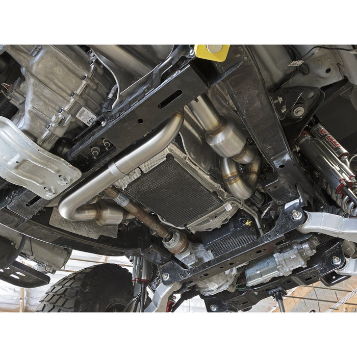 aFe Power Twisted Steel Down Pipe 3 IN 304 Stainless Steel w/ Cat Ford F-150 Raptor 17-20 V6-3.5L (tt)