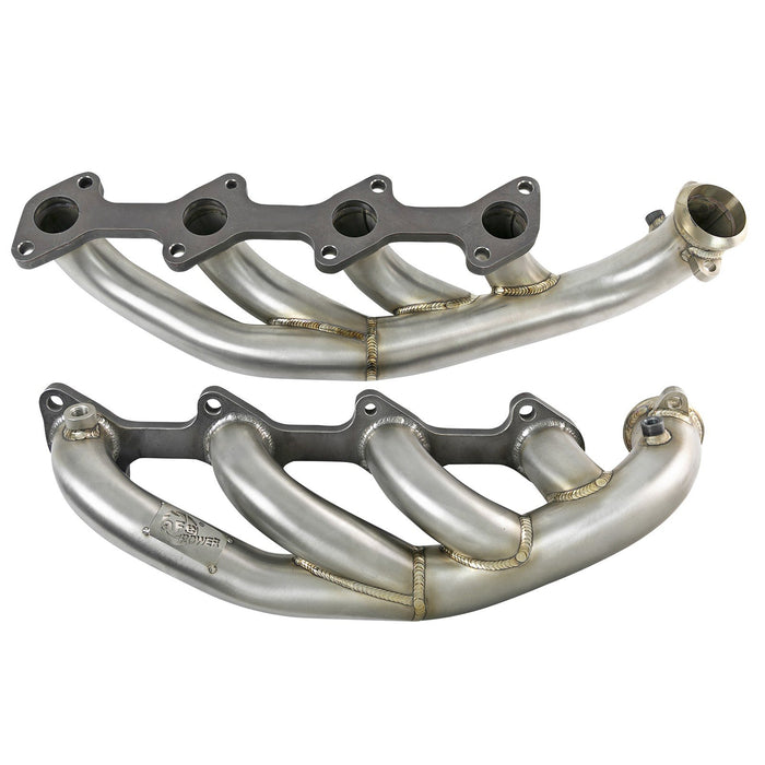 aFe Power Twisted Steel 1-3/4 IN to 2 IN 304 Stainless Headers Ford Diesel Trucks 03-07 V8-6.0L (td)