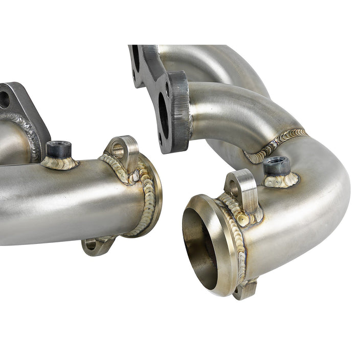 aFe Power Twisted Steel 1-3/4 IN to 2 IN 304 Stainless Headers Ford Diesel Trucks 03-07 V8-6.0L (td)