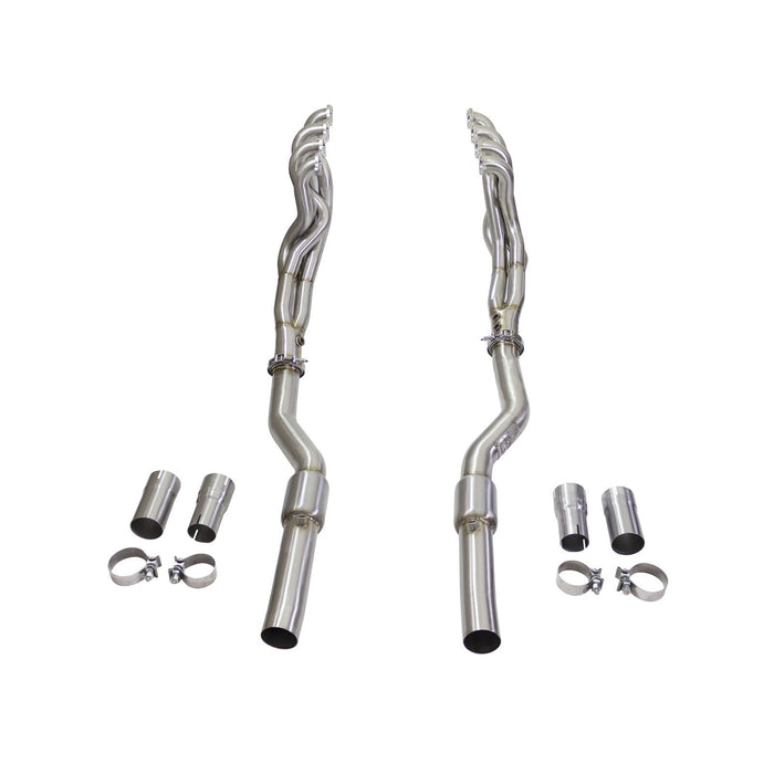 aFe Power Twisted Steel Tri-Y Long Tube Header & Mid Pipe 304 Stainless Steel w/ Cat Cadillac CTS-V 09-15 V8-6.2L (sc)
