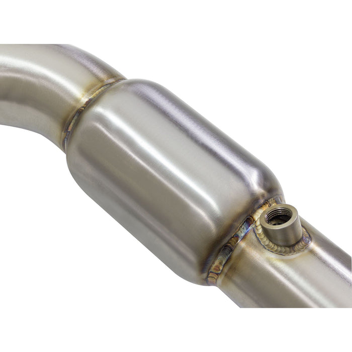 aFe Power Twisted Steel Tri-Y Long Tube Header & Mid Pipe 304 Stainless Steel w/ Cat Cadillac CTS-V 09-15 V8-6.2L (sc)
