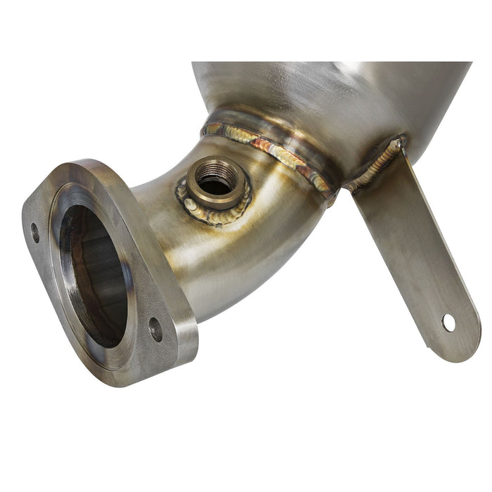 aFe Power Twisted Steel Down Pipe 2-3/4 IN 304 Stainless Steel w/ Cat Cadillac ATS-V 16-19 V6-3.6L (tt)