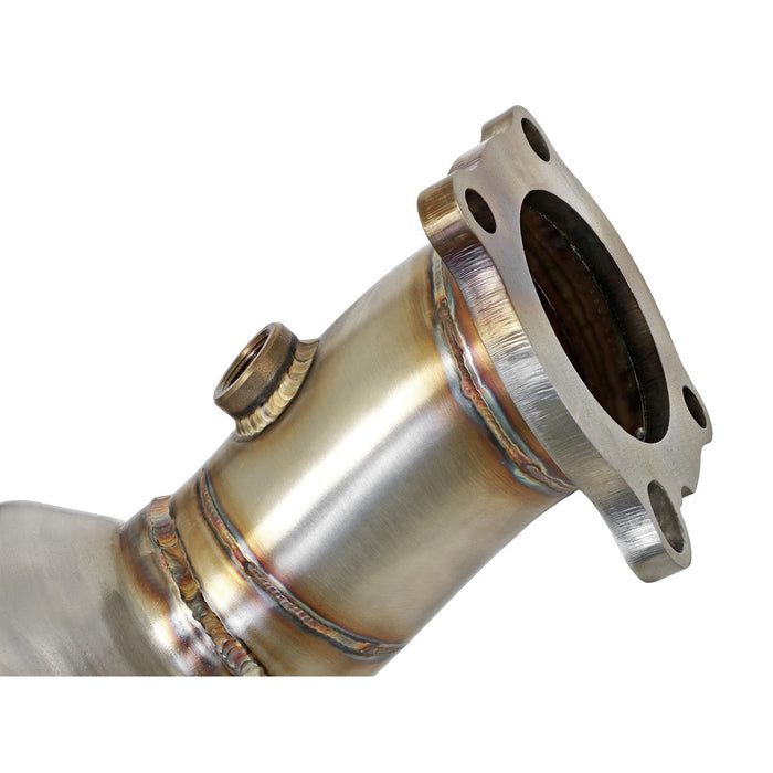 aFe Power Twisted Steel Down Pipe 2-3/4 IN 304 Stainless Steel w/ Cat Cadillac ATS-V 16-19 V6-3.6L (tt)