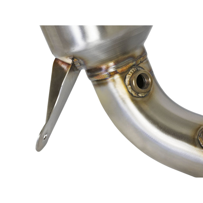 aFe Power Twisted Steel Down Pipe 2-3/4 IN 304 Stainless Steel w/ Cat Cadillac ATS-V 16-19 V6-3.6L (tt)