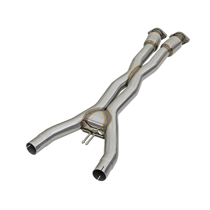 aFe Power Twisted Steel X-Pipe 3 IN 304 Stainless Steel w/ Cat Chevrolet Corvette (C7) & Z06 14-19 V8-6.2L/6.2L (sc)