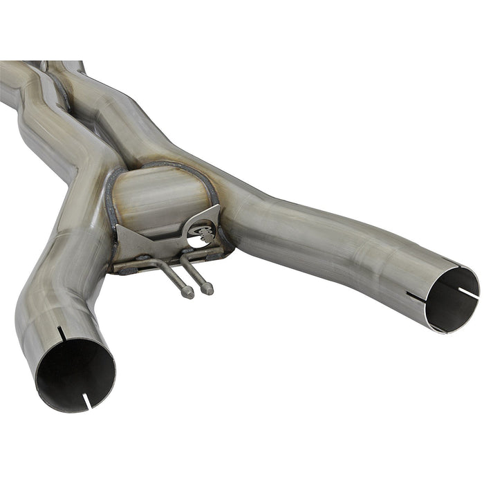 aFe Power Twisted Steel X-Pipe 3 IN 304 Stainless Steel w/ Cat Chevrolet Corvette (C7) & Z06 14-19 V8-6.2L/6.2L (sc)