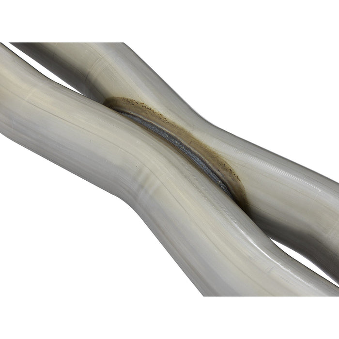 aFe Power Twisted Steel X-Pipe 3 IN 304 Stainless Steel w/ Cat Chevrolet Corvette (C7) & Z06 14-19 V8-6.2L/6.2L (sc)