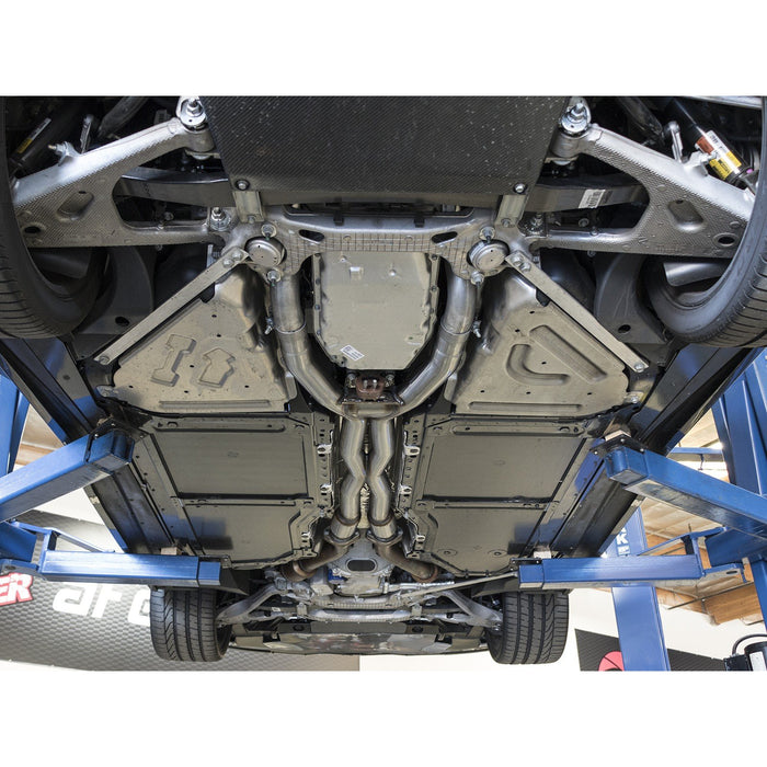 aFe Power Twisted Steel X-Pipe 3 IN 304 Stainless Steel w/ Cat Chevrolet Corvette (C7) & Z06 14-19 V8-6.2L/6.2L (sc)