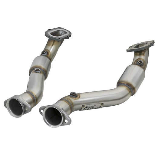 aFe Power Twisted Steel Mid Pipe 3 IN 304 Stainless Steel w/ Cat Chevrolet Corvette (C7) & Z06 14-19 V8-6.2L/6.2L (sc)