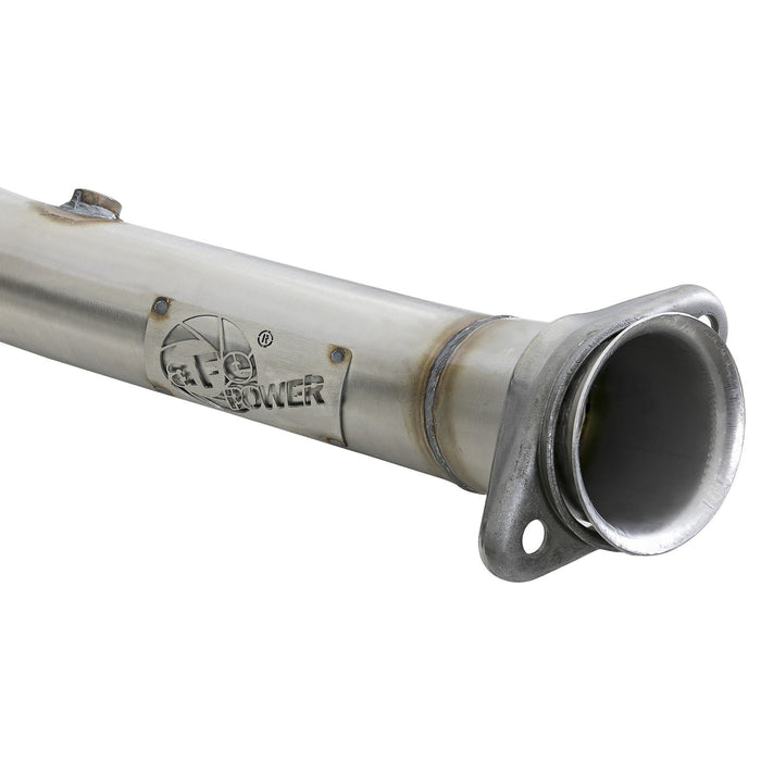 aFe Power Twisted Steel Mid Pipe 3 IN 304 Stainless Steel w/ Cat Chevrolet Corvette (C7) & Z06 14-19 V8-6.2L/6.2L (sc)