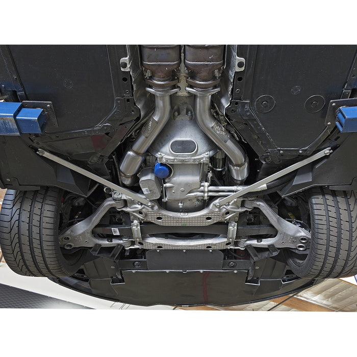aFe Power Twisted Steel Mid Pipe 3 IN 304 Stainless Steel w/ Cat Chevrolet Corvette (C7) & Z06 14-19 V8-6.2L/6.2L (sc)