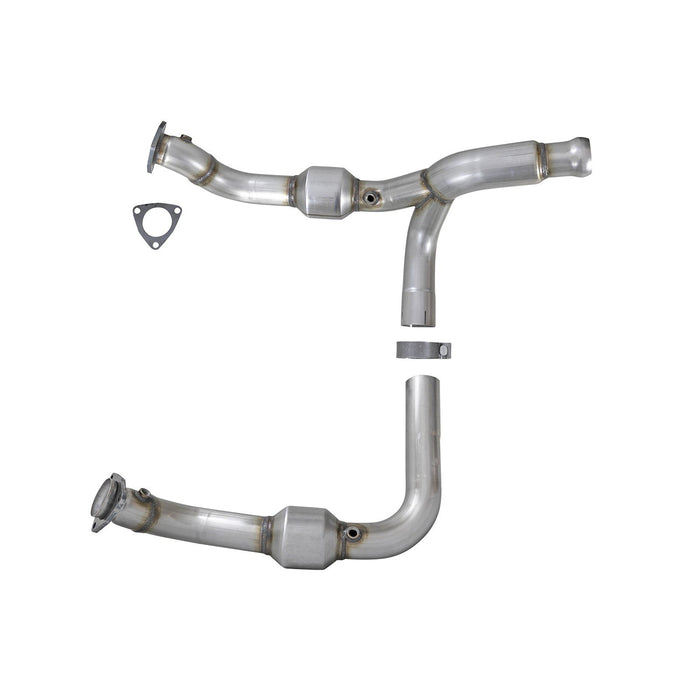 aFe Power Twisted Steel Y-Pipe 3 to 3-1/2 IN 304 Stainless Steel w/ Cat GM Silverado/Sierra 1500 19-20 V8-5.3L