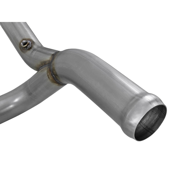 aFe Power Twisted Steel Y-Pipe 3 to 3-1/2 IN 304 Stainless Steel w/ Cat GM Silverado/Sierra 1500 19-20 V8-6.2L