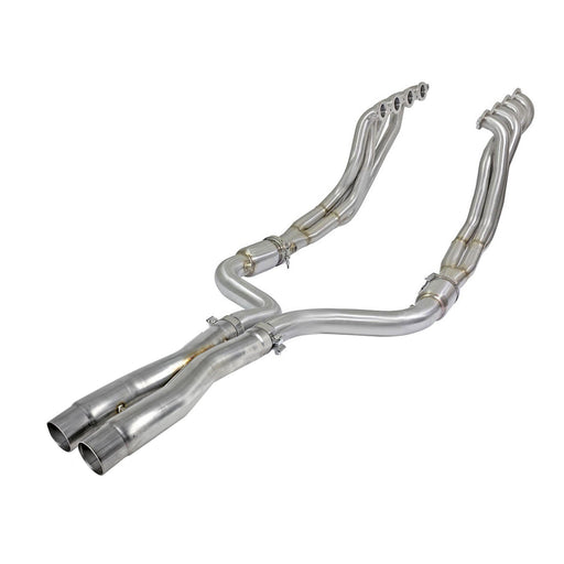 aFe Power Twisted Steel Tri-Y Long Tube Header & Mid Pipe 304 Stainless Steel w/ Cat Chevrolet Camaro SS 16-20 V8-6.2L