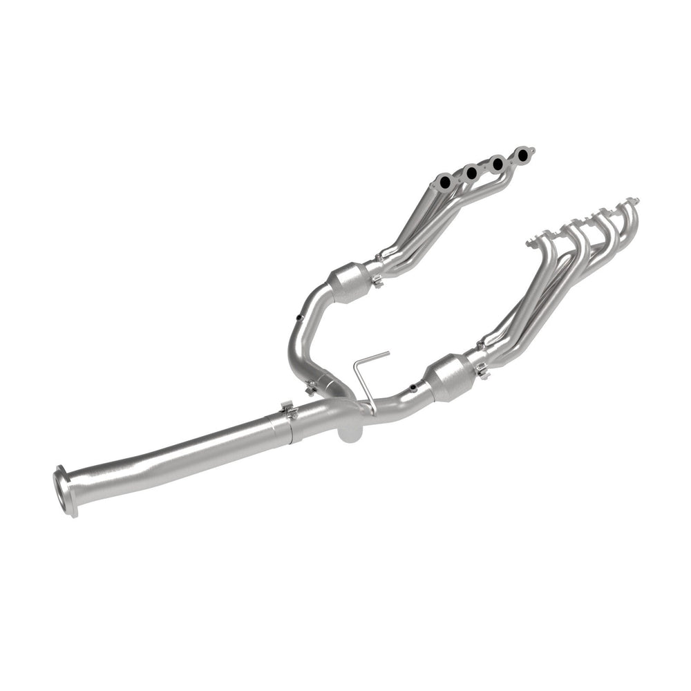 aFe Power Twisted Steel Tri-Y Long Tube Header & Y-Pipe 304 Stainless Steel w/ Cat GM 2500/3500HD 2020 V8-6.6L L8T