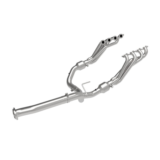 aFe Power Twisted Steel Tri-Y Long Tube Header & Y-Pipe 304 Stainless Steel w/ Cat GM 2500/3500HD 2020 V8-6.6L L8T