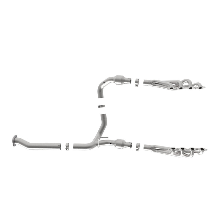 aFe Power Twisted Steel Tri-Y Long Tube Header & Y-Pipe 304 Stainless Steel w/ Cat GM 2500/3500HD 2020 V8-6.6L L8T