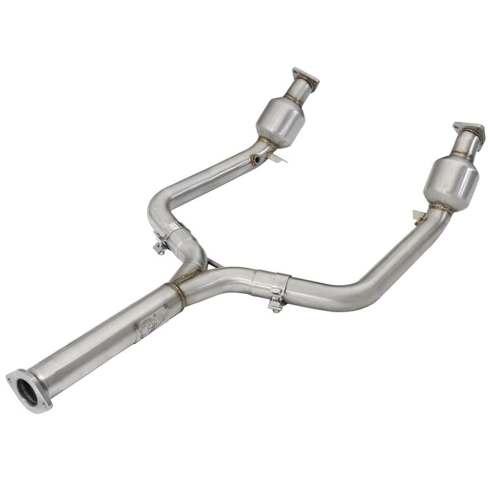 aFe Power Twisted Steel Y-Pipe 2-1/2 to 3 IN 304 Stainless Steel w/ Cat Nissan 350Z /Infiniti G35 03-06 V6-3.5L